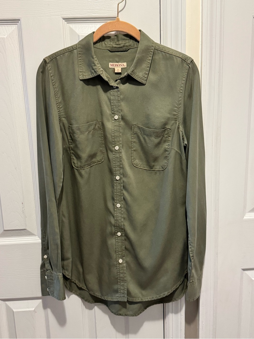 Merona Olive Green Women's Button-Down Shirt
